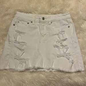 American Eagle white jean skirt